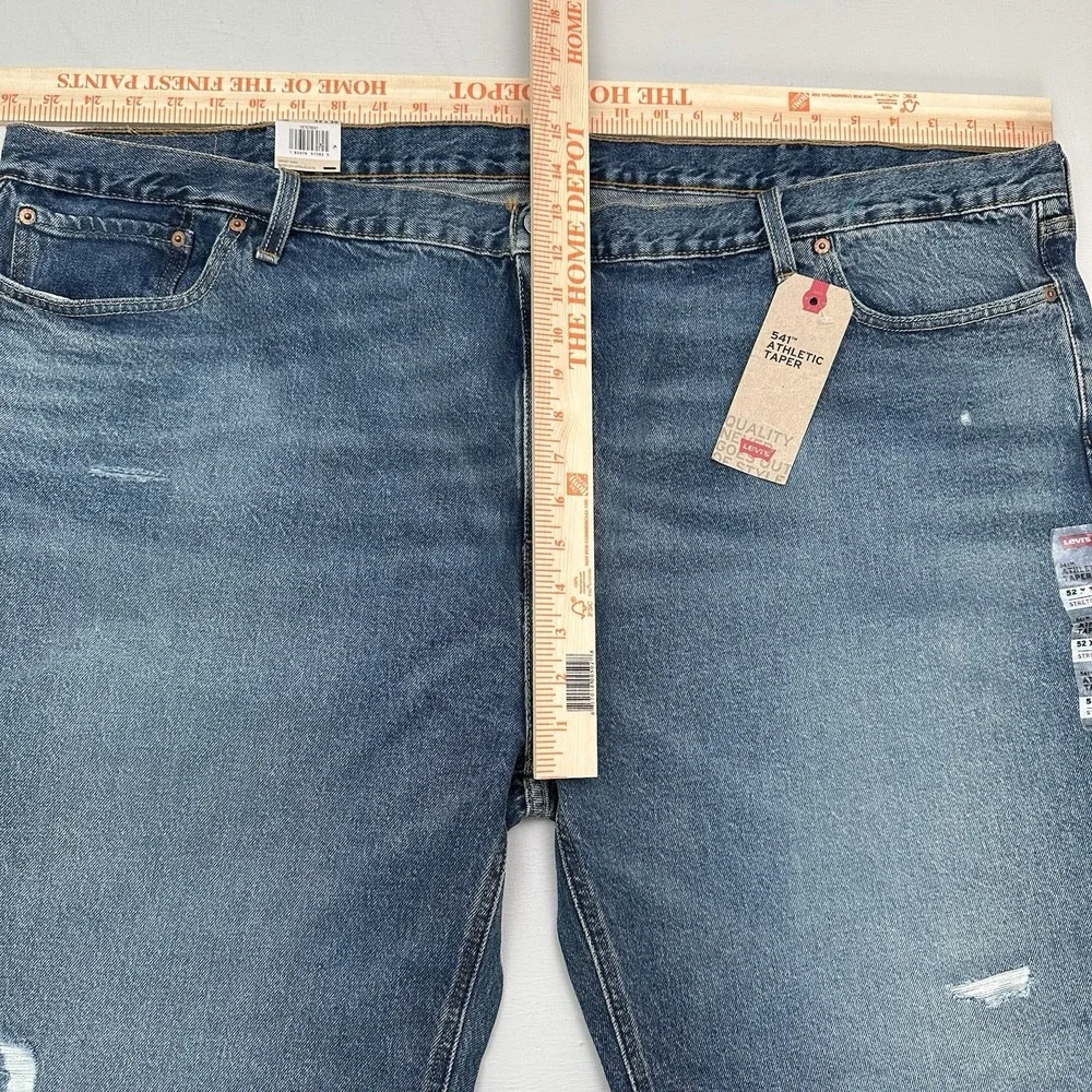 NEW Levi's 541 Athletic Taper Stretch Jeans Mens 52x30 Blue Denim Big & Tall